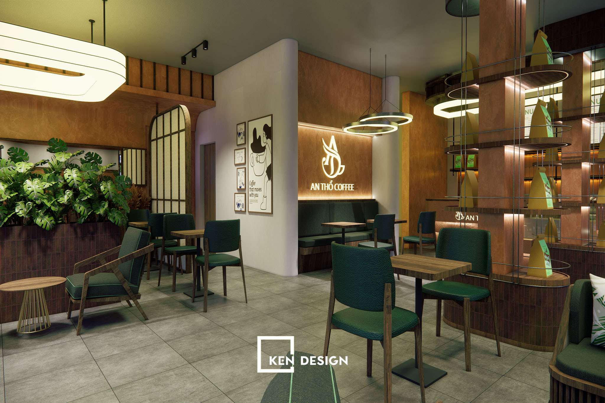 Thi công quán cafe An Thổ tại khu biệt thự cao cấp